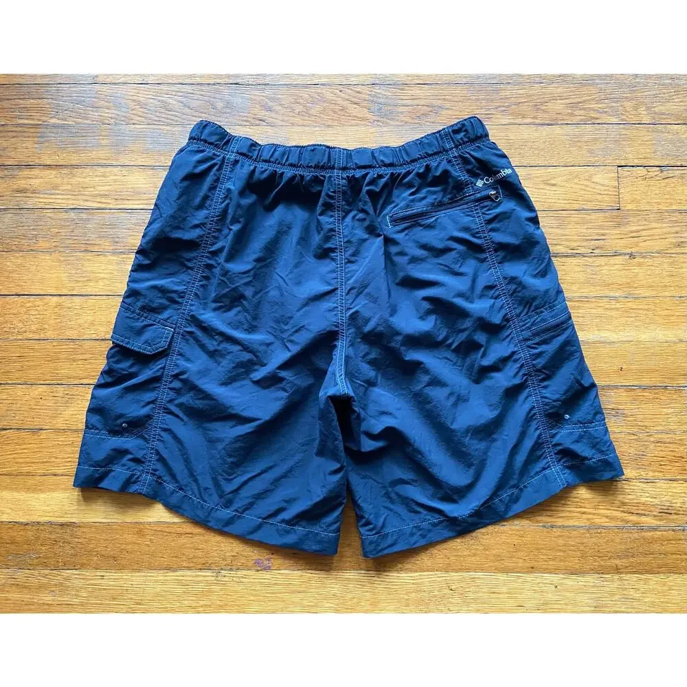 COLUMBIA Omni-Shade Blue Cargo Swim Trunks Mens sz L